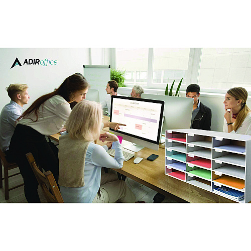 AdirOffice File Classroom Literature Organizer, 15 Sections, Letter Size, 32 x 13 x 17, White (I50115WHI)
