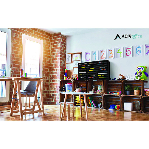 AdirOffice File Classroom Literature Organizer, 30 Sections, Letter Size, 32 x 13 x 21, Black (I50130BLK)