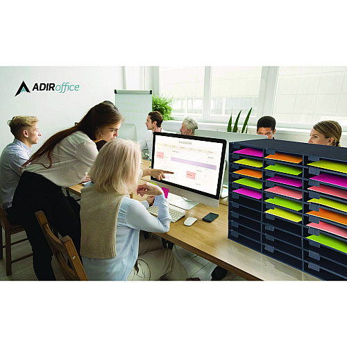 AdirOffice File Classroom Literature Organizer, 30 Sections, Letter Size, 32 x 13 x 21, Black (I50130BLK)