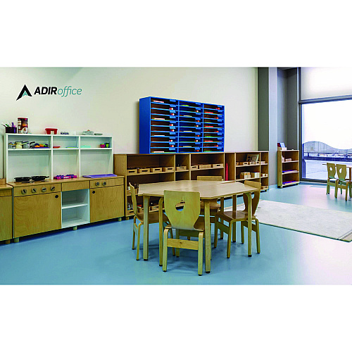 AdirOffice File Classroom Literature Organizer, 30 Sections, Letter Size, 32 x 13 x 21, Blue (I50130BLU)