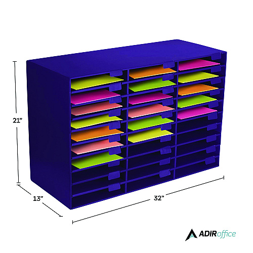 AdirOffice File Classroom Literature Organizer, 30 Sections, Letter Size, 32 x 13 x 21, Purple (I50130PUR)