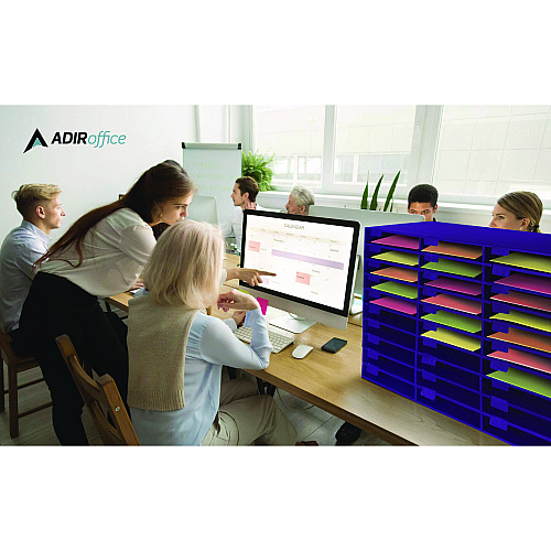 AdirOffice File Classroom Literature Organizer, 30 Sections, Letter Size, 32 x 13 x 21, Purple (I50130PUR)