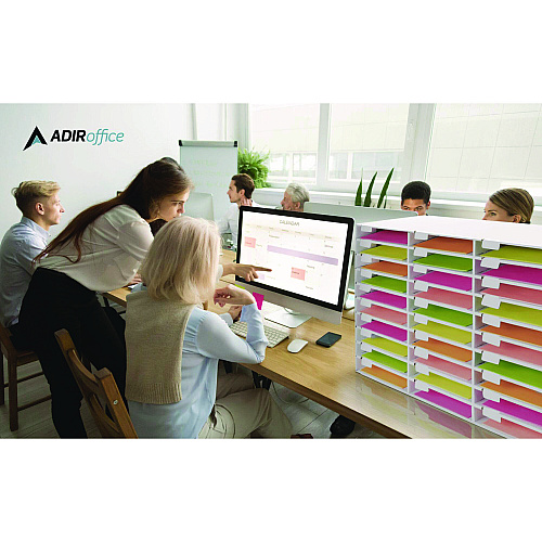 AdirOffice File Classroom Literature Organizer, 30 Sections, Letter Size, 32 x 13 x 21, White (I50130WHI)