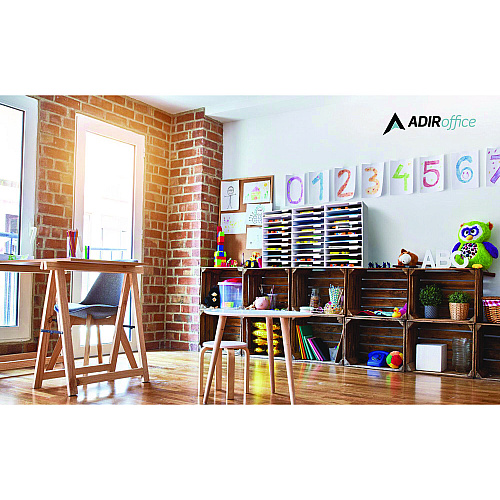 AdirOffice File Classroom Literature Organizer, 30 Sections, Letter Size, 32 x 13 x 21, White (I50130WHI)