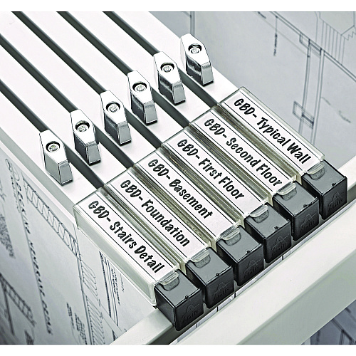 AdirOffice Blueprint Large File Document Hanging Clamps, 18" Wide Documents, 18", Silver, 6 Clamps (I6016)