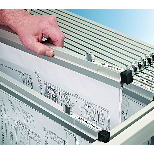 AdirOffice Blueprint Large File Document Hanging Clamps, 18" Wide Documents, 18", Silver, 6 Clamps (I6016)