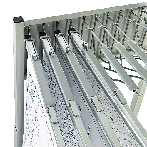 AdirOffice Blueprint Storage Cabinet Rolling Stand, Assorted Document Sizes Accommodated, 27" x 28.5" to 46.5" x 46" to 66", Gray (I613)