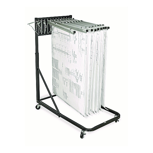 AdirOffice Blueprint Storage Cabinet Rolling Stand, Assorted Document Sizes Accomodated, 27" x 28.5" to 46.5" x 46" to 66", Black (I613BLK)