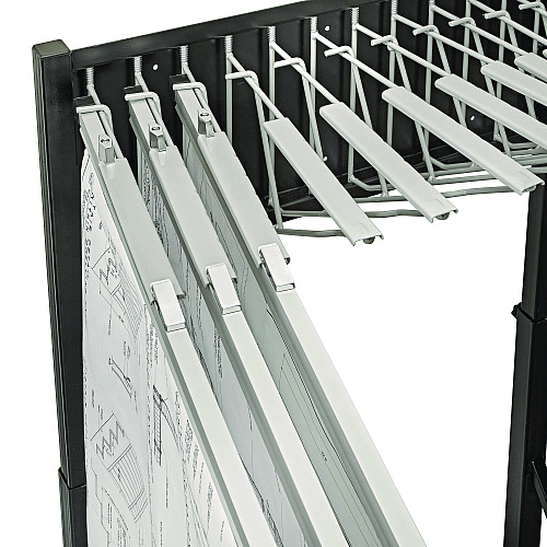 AdirOffice Blueprint Storage Cabinet Rolling Stand, Assorted Document Sizes Accomodated, 27" x 28.5" to 46.5" x 46" to 66", Black (I613BLK)