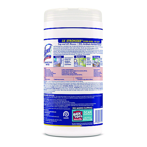 Lysol&reg; Disinfecting Wipes, Lemon & Lime, 80 Wipes, 6 Canisters (77182CT)