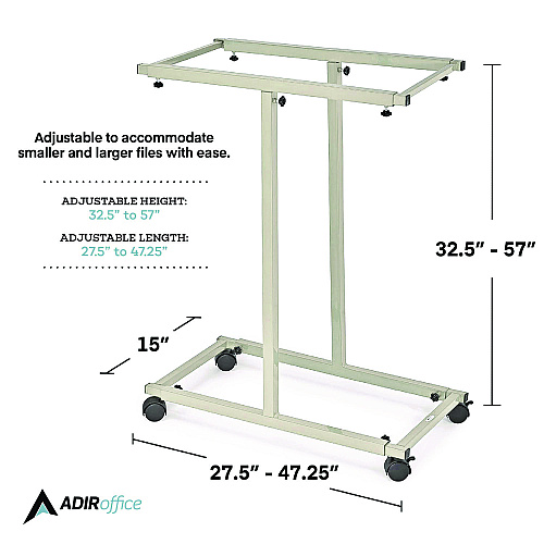 AdirOffice Blueprint Storage Cabinet Steel Vertical Plan Center, Asst Document Sizes, 15" x 27" to 47.25" x 32.5" to 57", Gray (I614)