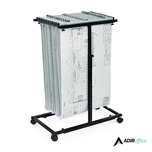 AdirOffice Blueprint Storage Cabinet Steel Vertical Plan Center, Assorted Document Sizes,15" x 27" to 47.25" x 32.5" to 57", Black (I614BLK)