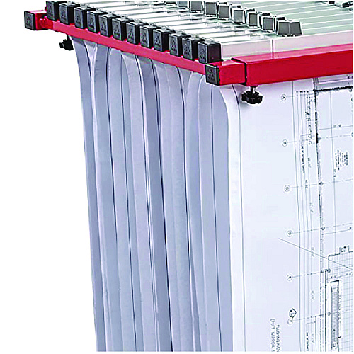 AdirOffice Blueprint Storage Cabinet Steel Vertical Plan Center, Assorted Document Sizes, 15" x 27" to 47.25" x 32.5" to 57", Red (I614RED)