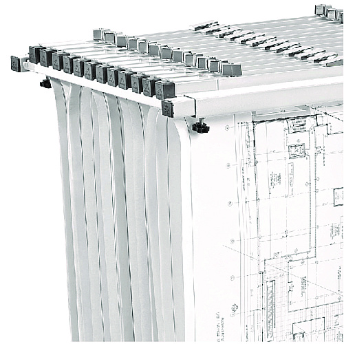 AdirOffice Blueprint Storage Cabinet Steel Vertical Plan Center, Assorted Document Sizes, 15" x 27" to 47.25" x 32.5" to 57", White (I614WHI)