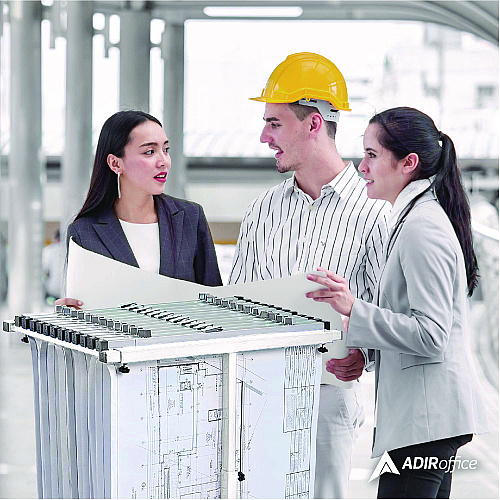 AdirOffice Blueprint Storage Cabinet Steel Vertical Plan Center, Assorted Document Sizes, 15" x 27" to 47.25" x 32.5" to 57", White (I614WHI)