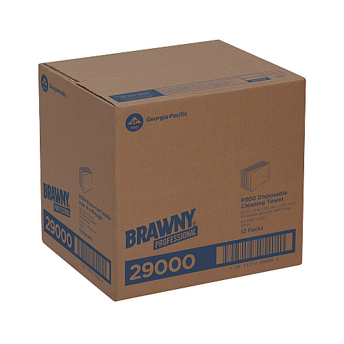 Brawny All Purpose Wipers, 3-Ply, 13 x 13, White, 80 Wipers/Pack, 12 Packs/Carton (290)