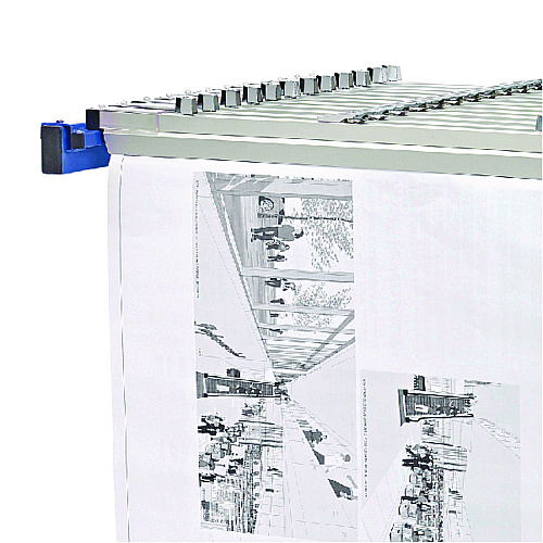 AdirOffice Expandable Blueprint Storage Cabinet Mobile Plan Center, Assorted Document Sizes, 20.5" x 28" to 46.5" x 50.75", Blue (I615BLU)