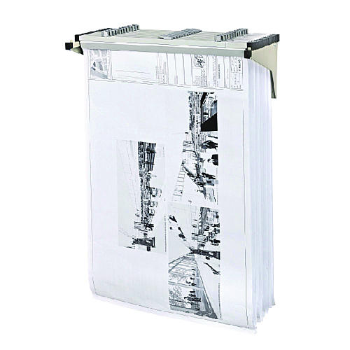 AdirOffice Drop Lift Blueprint Storage Wall Rack, Assorted Document Sizes Accommodated, 7.9" x 1.2" x 7.1", Gray (I616)