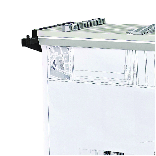 AdirOffice Drop Lift Blueprint Storage Wall Rack, Assorted Document Sizes Accommodated, 7.9" x 1.2" x 7.1", Black (I616BLK)