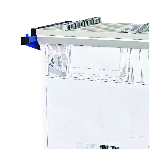AdirOffice Drop Lift Blueprint Storage Wall Rack, Assorted Document Sizes Accommodated, 7.9" x 1.2" x 7.1", Blue (I616BLU)