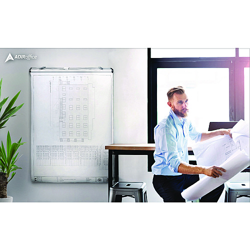AdirOffice Drop Lift Blueprint Storage Wall Rack, Assorted Document Sizes Accommodated, 7.9" x 1.2" x 7.1", Blue (I616BLU)