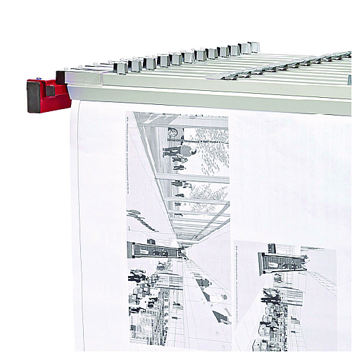 AdirOffice Expandable Blueprint Storage Cabinet Mobile Plan Center, Assorted Document Sizes, 20.5" x 28" to 46.5" x 50.75", Red (I615RED)