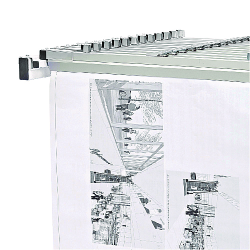 AdirOffice Expandable Blueprint Storage Cabinet Mobile Plan Center, Assorted Document Sizes, 20.5" x 28" to 46.5" x 50.75", White (I615WHI)