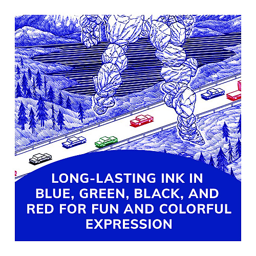 BIC 4-Color Multi-Color Ballpoint Pen, Retractable, Medium 1 mm, Black/Blue/Green/Red Ink, Blue/White Barrel (MM11)