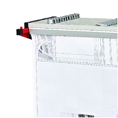 AdirOffice Drop Lift Blueprint Storage Wall Rack, Assorted Document Sizes Accommodated, 7.9" x 1.2" x 7.1", Red (I616RED)