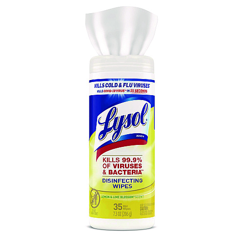 Lysol&reg; Disinfecting Wipes, Lemon & Lime, 12 Canisters (81145CT)