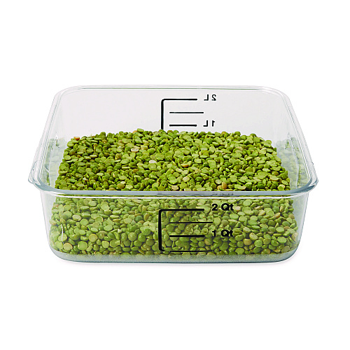 Rubbermaid Commercial SpaceSaver Square Containers, 2 qt, 8.8 x 8.75 x 2.7, Clear, Plastic (6302CLE)