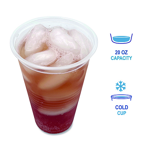 Boardwalk Translucent Plastic Cold Cups, 20 oz, Clear, 50/Pack (BWKTRANSCUP20PK)