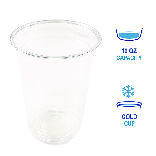 Boardwalk&reg; Clear Plastic PETE Cups, 10 oz, 50/Pack (BWKPET10PK)