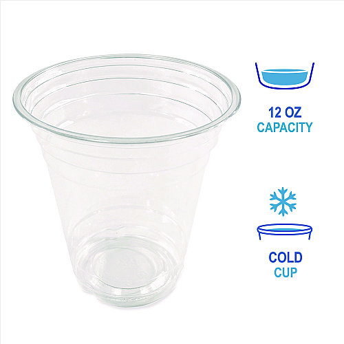 Boardwalk&reg; Clear Plastic Cold Cups, Squat, 12 oz, PET, 1,000/Carton (BWKPET12S)