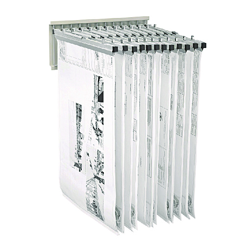 AdirOffice Large File Blueprint Pivot Wall Rack, Assorted Document Sizes Accommodated, 11" x 15.8" x 23.9", Gray (I617)