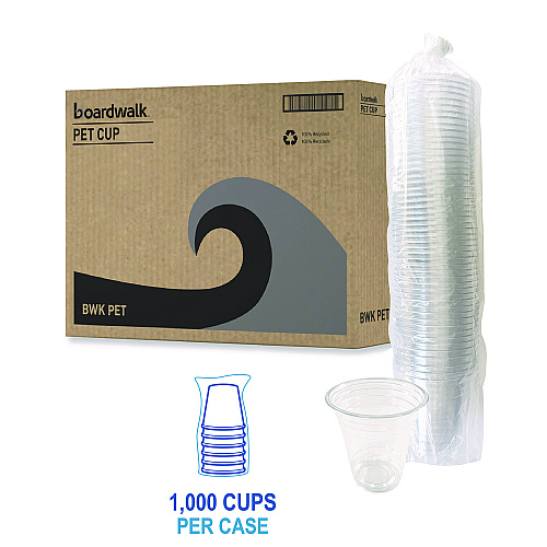 Boardwalk&reg; Clear Plastic Cold Cups, Squat, 12 oz, PET, 1,000/Carton (BWKPET12S)