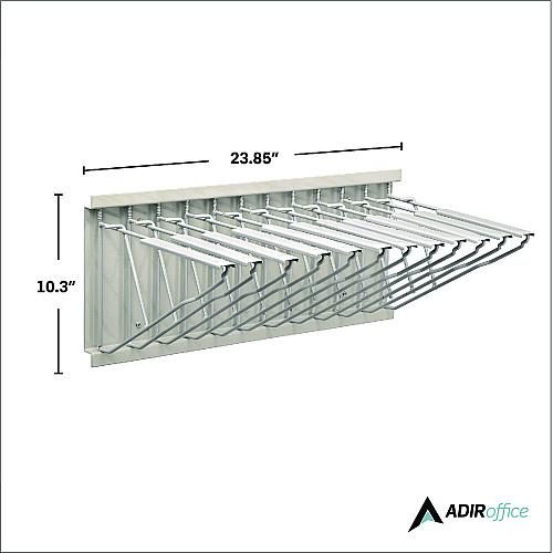 AdirOffice Large File Blueprint Pivot Wall Rack, Assorted Document Sizes Accommodated, 11" x 15.8" x 23.9", Gray (I617)