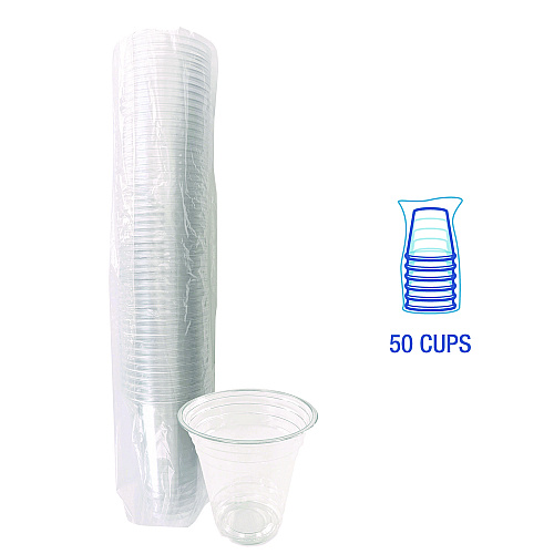 Boardwalk&reg; Clear Plastic PETE Cups, 12 oz, 50/Pack (BWKPET12SPK)