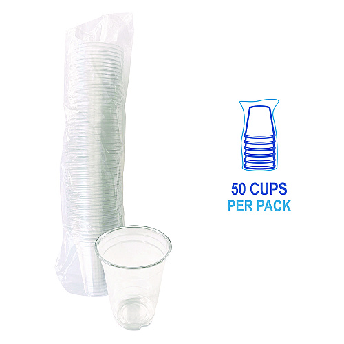 Boardwalk&reg; Clear Plastic PETE Cups, 14 oz, 50/Pack (BWKPET14PK)