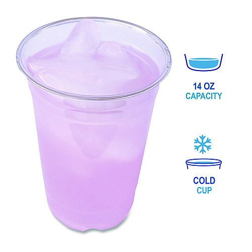 Boardwalk&reg; Clear Plastic PETE Cups, 14 oz, 50/Pack (BWKPET14PK)