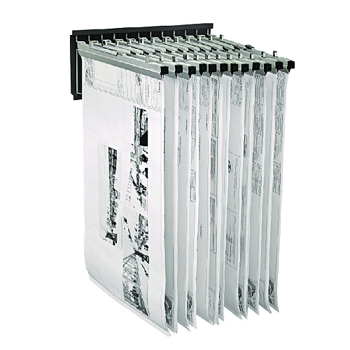 AdirOffice Large File Blueprint Pivot Wall Rack, Assorted Document Sizes Accommodated, 11" x 15.8" x 23.9", Black (I617BLK)