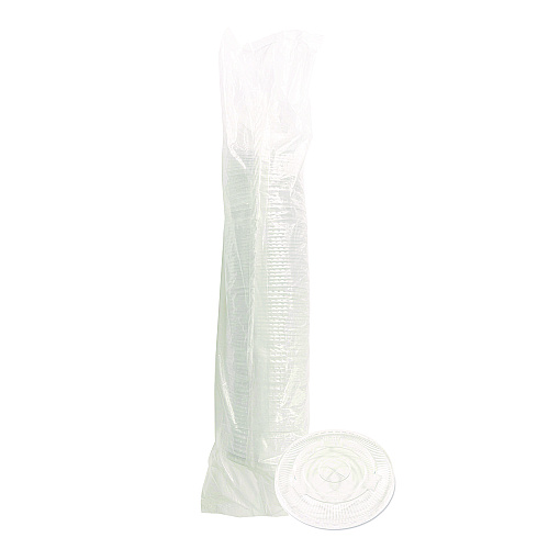 Boardwalk&reg; Crystal-Clear Cold Cup Straw-Slot Lids, Fits 9 oz. Squat/12 oz. PET Cups, 100/Pack (BWKPET912STRAPK)