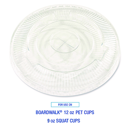 Boardwalk&reg; Clear Cold Cup Lids, Fits 12 oz. PET Cups, 1000/CT (BWKPET912STRAW)
