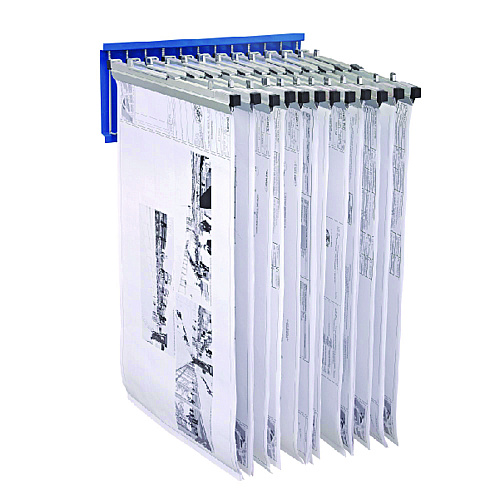 AdirOffice Large File Blueprint Pivot Wall Rack, Assorted Document Sizes Accommodated, 11" x 15.8" x 23.9", Blue (I617BLU)