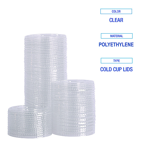 Boardwalk&reg; Clear Cold Cup Lids, Fits 12 oz. PET Cups, 1000/CT (BWKPET912STRAW)