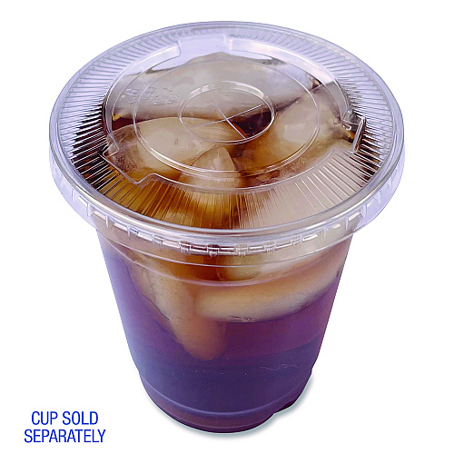 Boardwalk&reg; Clear Cold Cup Lids, Fits 12 oz. PET Cups, 1000/CT (BWKPET912STRAW)