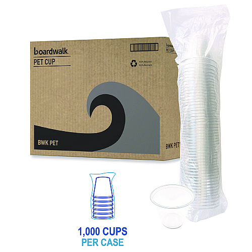Boardwalk&reg; Clear Plastic Cold Cups, Squat, 9 oz, PET, 1,000/ Carton (BWKPET9S)