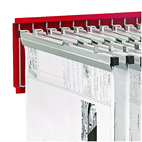AdirOffice Large File Blueprint Pivot Wall Rack, Assorted Document Sizes Accommodated, 11" x 15.8" x 23.9", Red (I617RED)