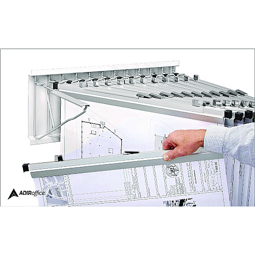 AdirOffice Large File Blueprint Pivot Wall Rack, Assorted Document Sizes Accommodated, 11" x 15.8" x 23.9", White (I617WHI)