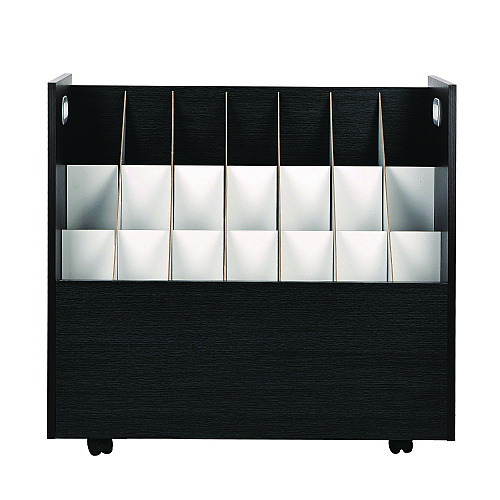 AdirOffice 21-Slot Mobile Rolling Wood Blueprint Storage Cabinet Roll File Large Document Organizer, 30 x 15.75 x 28.5, Black (I625BLK)